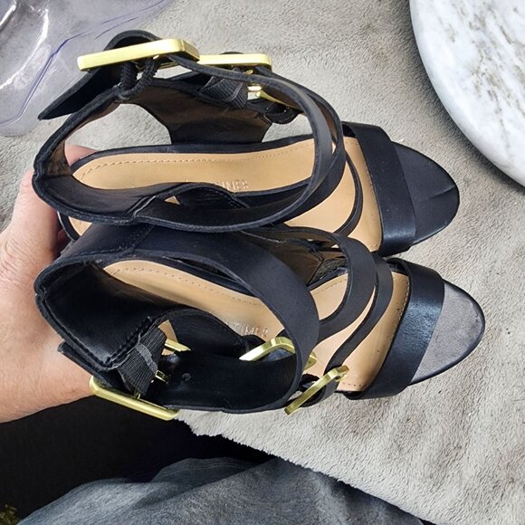 Gibson Latimer Shoes Womens Size 7.5 Sharlie Black Block Heel Sandals *Read* - Picture 11 of 15